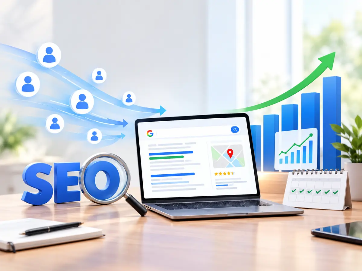 Our team working on SEO